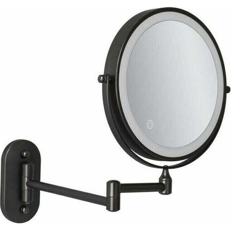 8" USB rechargeable LED wall lamp with 1X/5X increase, black, (1/4)