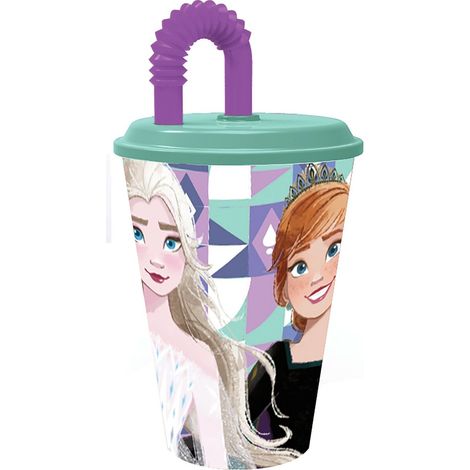 Bicchiere in plastica con cannuccia Frozen 430 ml (1/4)