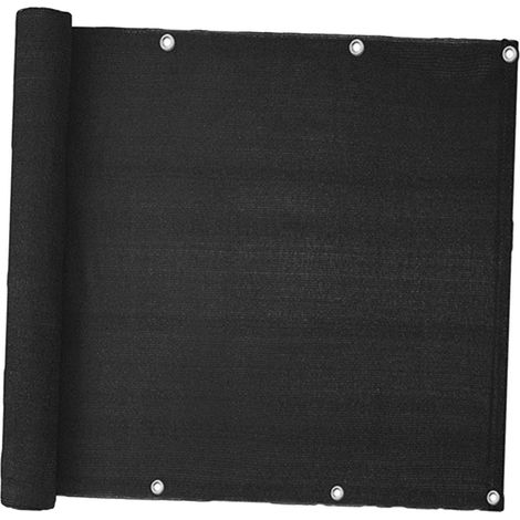 Brise-vue noir pour balcon 0,9 x 5 m, protección UV y antitranspirante, filet d'intimité extérieur pour rambarde de porche. (1/5)
