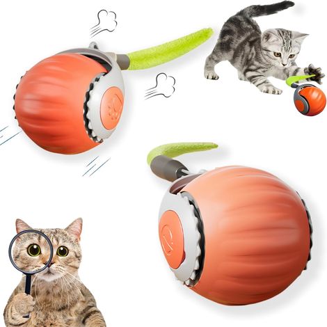 Giochi interattivi per gatti da interno: palla induttiva per gatti - gioco sportivo elettronico per animali domestici - per gatti annoiati - due modalità - interruttore con un clic (1/5)