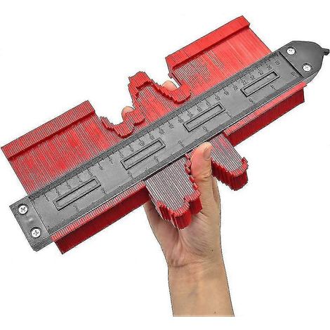 Règle de mesure de profil de 25 cm pour un marquage précis du bois stratifié, également utilisée pour la mesure des carreaux (roue de 10 pouces). (1/2)