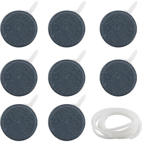 Aquarium Air Stone Discs 4cm Bubble Diffuser with 2m Tube, Fish Tank Air Stone for Aquarium, Hydroponic Air Pump, Air Pump 8 Pieces (1/5)