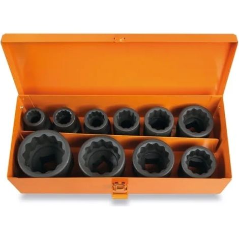 Beta 728B/C10 Set di chiavi a bussola poligonali 3/4" fosfatate 10 Pz.