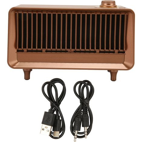 Tragbarer, wiederaufladbarer Vintage-Stereo-Bluetooth-Lautsprecher mit FM-Radio, USB- und Speicherkartenunterstützung