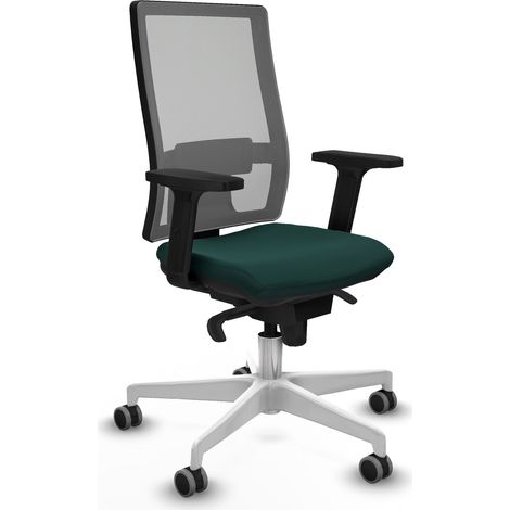 Horna sincro malla gris similpiel verde botella brazos 2D base blanca  ruedas 65mm engomadas (1/5)