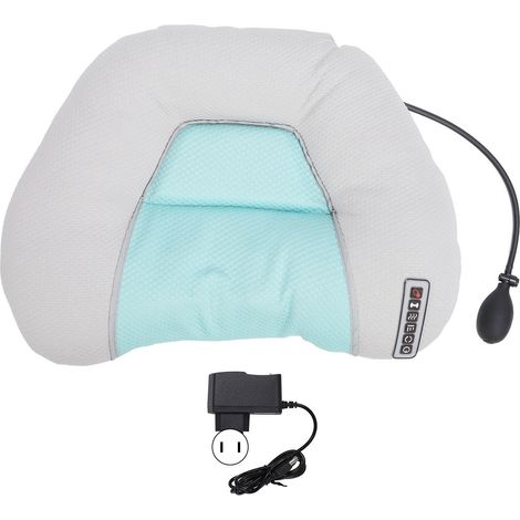 Coussin cervical chauffant avec massage pour la nuque, thérapie par compression d'air, oreiller de sommeil anti-douleur, appareil de pétrissage 100‑240V, prise US (1/5)