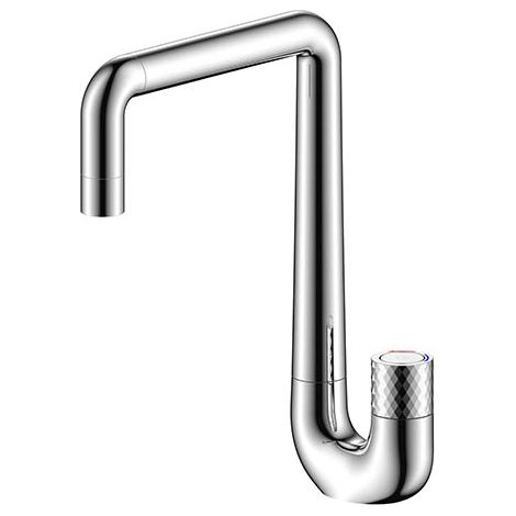 Edouard Rousseau – Mitigeur de cuisine chromé avec bec articulé – Hauteur 263mm – Aérateur rotatif – Installation rapide avec écrou de serrage (1/3)