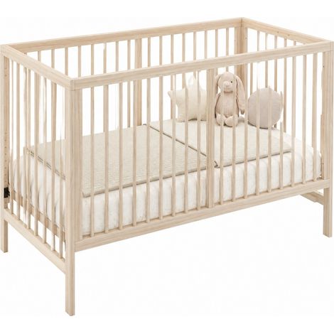 Lit bébé multifonction convertible en cododo, tableau de jeu et bureau, hauteur réglable, bois de sapin, design scandinave, 143 x 71,12 x 16 cm - CHICFURN (1/5)