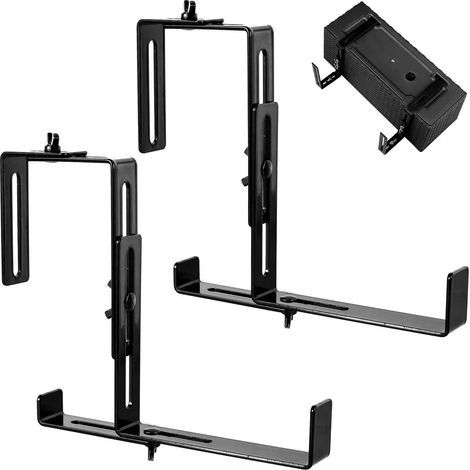 Support de jardinière réglable en largeur - Lot de 2 - Support de jardinière en métal pour balcon (1/5)
