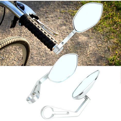 Rétroviseur universel pour guidon de moto 22 mm 7/8" avec verre bleu anti-éblouissement pour Honda, Yamaha, Kawasaki, Ducati et Suzuki (Argent) (1/5)