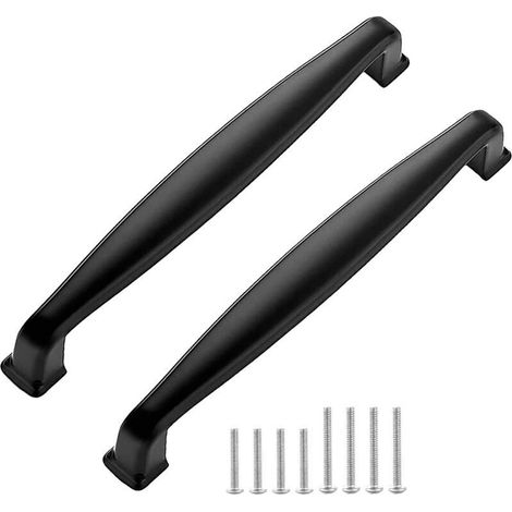Packung mit 12 Küchenschrankgriffen, schwarze Schubladengriffe (12 Stück, 96 mm Mittelloch)- Crezuo (1/4)