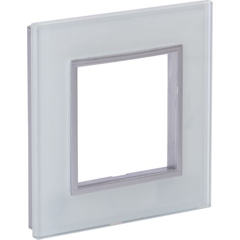 Zenitech – Plaque de finition simple en verre – Blanc – 1 poste – Matériau en verre de haute qualité pour installation électrique moderne