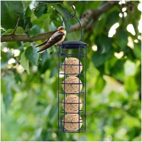 Support de boules de graisse à suspendre, outil automatique de nourriture pour oiseaux en métal – Facile à nettoyer et à remplir – Parfait pour la décoration de jardin Carefully (1/4)