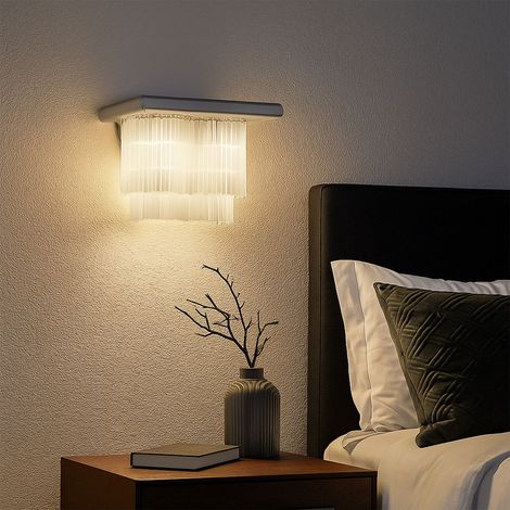 Lampada da parete soggiorno vetro aste faretto illuminazione spot ALU corridoio luce bianca Eglo 88239 (1/5)