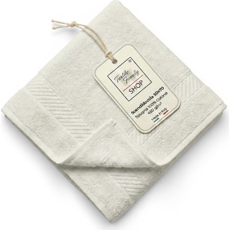 Scendidoccia Bagno Avorio 50x70 Spugna Cotone 450 g/m² - Tappetino Doccia Made in Italy (1/5)