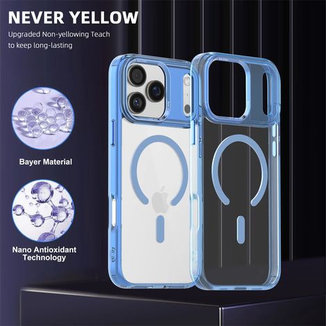 (iPhone 14 Pro Max, Bleu) Étui magnétique pour iPhone, compatible avec la recharge sans fil MagSafe. (1/5)