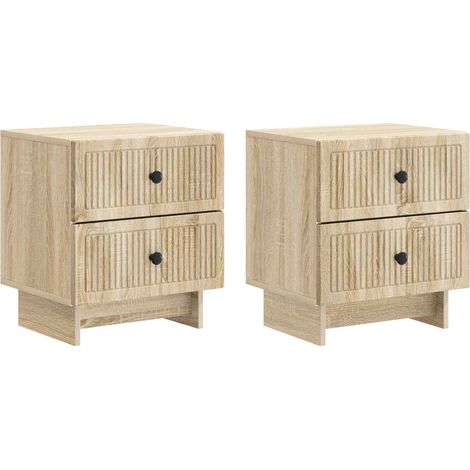 Maison Exclusive - Nachttisch 2 stk. Sonoma-Eiche 43 x 34,5 x 47, (1/5)