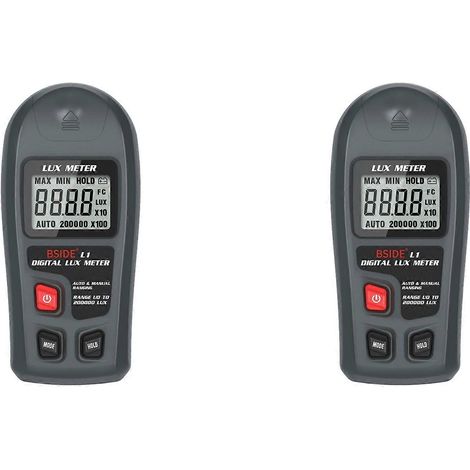 2 luxmètres BSIDE L1 numériques, 0-200 000 lux, écran LCD, testeur de mesure Lux/FC, capteur (1/5)