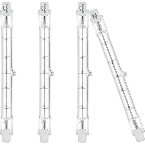 Lot de 4 Ampoules halogènes R7s Eco 118 mm 400 W 230 V 3100 lm Blanc chaud 2700 K J (1/4)