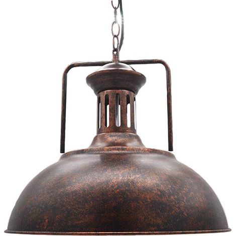 Pendelleuchte E27 Industrielle Hängelampe Ø33cm Vintage Hängeleuchte für Wohnzimmer, Küche, Restaurant, Café, Bar (Rost)