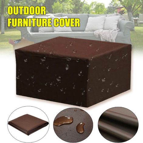 Waterproof brown garden sofa cover, 210D, size 213x132x70cm. (1/5)
