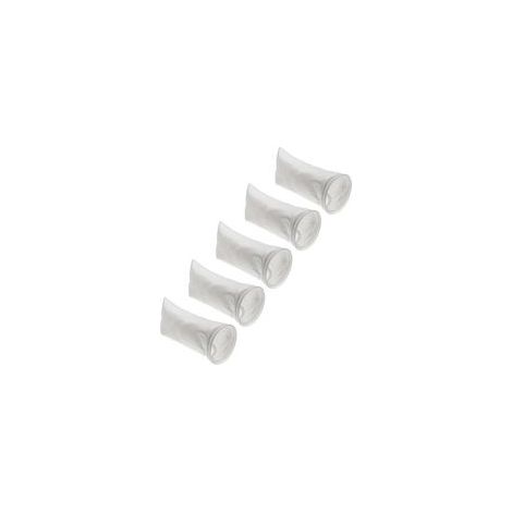 Lot de 5 chaussettes filtrantes pour aquariums et piscines – Maille 100 µm – Dimensions 18 × 45 cm – Sac filtrant blanc en polyéthylène (1/3)