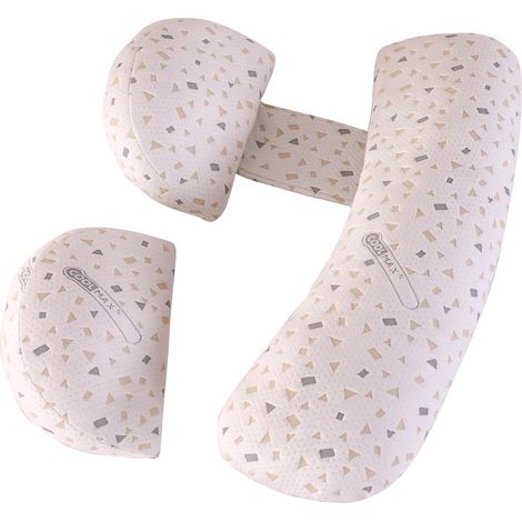 Cuscino per la gravidanza con fodera rimovibile Cuscino morbido a doppio cuneo, rimovibile e regolabile, ideale per dormire, sostenere schiena, pancia, fianchi e gambe. (1/5)