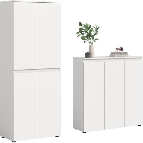 Scarpa Schlafzimmer-Set Kleiderschrank und Sideboard, 7 Türen weiß. (1/5)