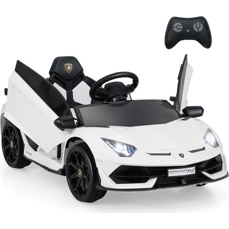 Voiture électrique enfant 107 x 64 x 46 cm télécommande 3 à 5 km/h design contemporain en PP blanc