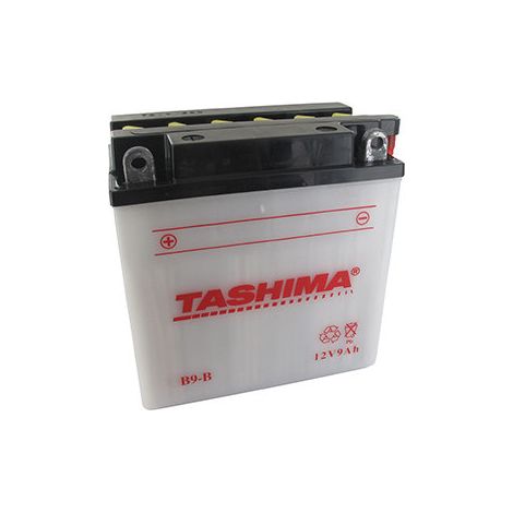 Batteria al Piombo Tashima Rinforzata 12V, 9Ah. L: 135, P: 75, H: 139mm, + a Sinistra. Per Scooter, Moto. (con Acido Separato)
