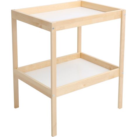 FURNITURE HMD Baby Changing Table Unit Station,Wooden Open Infant Changer Table,Natural (1/5)