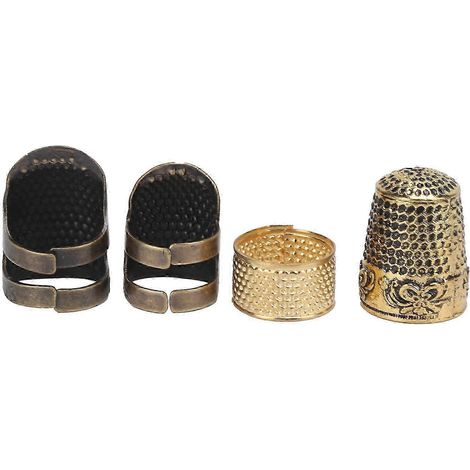 Protège-doigts réglables en laiton avec dé à coudre antidérapant, disponibles en différentes tailles adaptées à la couture quotidienne. (1/5)