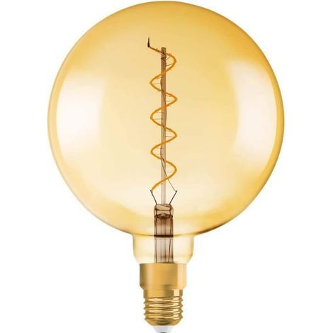E27 Globe 200mm Gold Spiral Filament LED Bulb 5W 2000K Indoor (1/5)