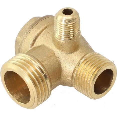 1 Clapet anti-retour en laiton, 3 ports filetés G1/2 G3/8 G1/8, pour compresseur d'air et réservoir