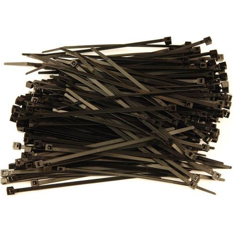 Colliers de câbles Rilsan noirs 100 mm x 2.5 mm – Sachet de 200 unités – Fixation solide pour organisation câbles
