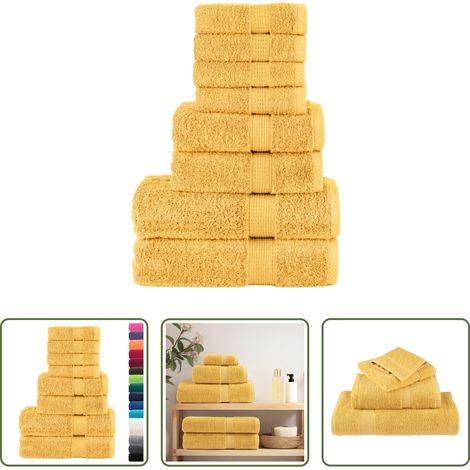 Premium Handtuch - 8 tlg. Premium-Handtuch-Set SOLUND Golden 600 g/m² (1/5)