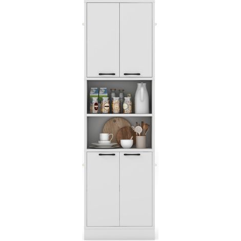 Credenza  Armadio dispensa cucina porte ripiani cerniere sicurezza dispositivi anti caduta alto 190cm Bianco (1/4)
