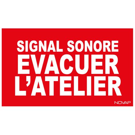 Panneau Signal sonore évacuer l'atelier - Rigide 330x200mm - 4161112