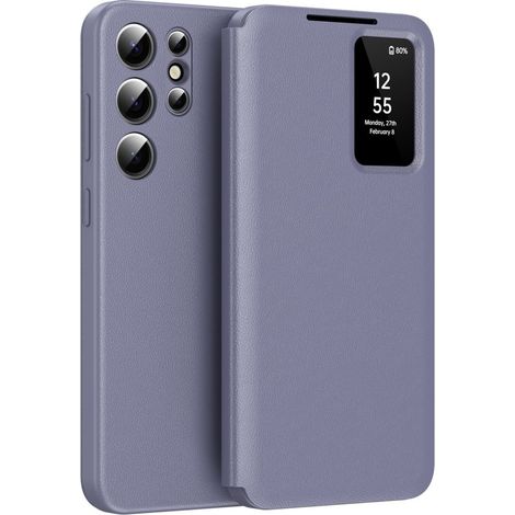 Funda tipo cartera inteligente Samsung Galaxy S23 Ultra Smart View, color morado. (1/5)