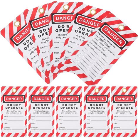 10 Étiquettes de Consignation Suspendues en PVC Étiquettes de Sécurité Industrielles Universelles Format M 10 Pièces pour Signalisation de Danger et Verrouillage D’Équipements (1/5)