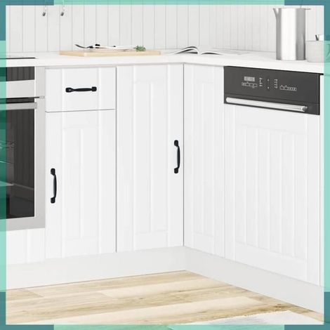 Armoire d'angle de cuisine - Lucca - blanc - bois d'ingénierie - 75,5 x 75,5 x 81,5 cm (1/5)