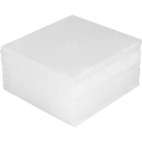 25 boîtiers DVD ultra-fins et transparents, boîtes de rangement portables pour CD, idéales pour le home cinéma.-12.9X12.6cm-White (1/4)