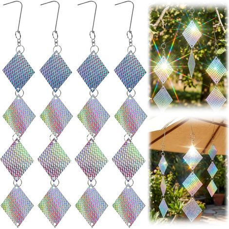 Lot de 16 répulsifs anti-oiseaux - Double face - Forte réflexion - Répulsif contre les pigeons - Pour fenêtres de maison, vergers, jardins, balcons (1/5)