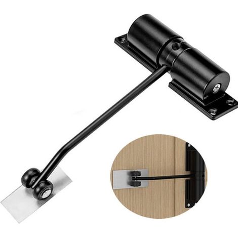 Ferme-porte automatique réglable, modèle compact pour portes intérieures et extérieures, supportant jusqu'à 40 kg, installation facile pour maison, bureau et commerce, noir (1/5)