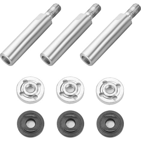 Ensemble de bielles d'extension de meuleuse d'angle 3 pièces Kit d'arbre d'extension pivotant en Acier Inoxydable Accessoire Multi-Modification Arbre à vis pour diamètre de Trou de 10 mm (1/5)