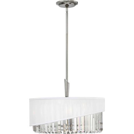 Elstead Gigi - Sospensione a soffitto a 3 luci nichel lucido, attacco E14
