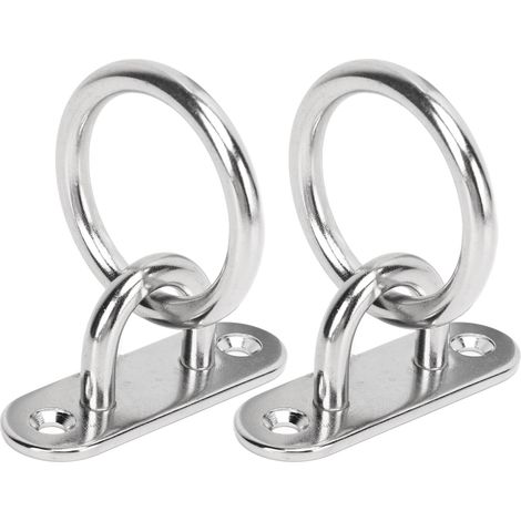 2 pièces Œillet de plaque en acier inoxydable haute résistance poli lourd avec anneaux ronds pour marine 6MM (1/5)