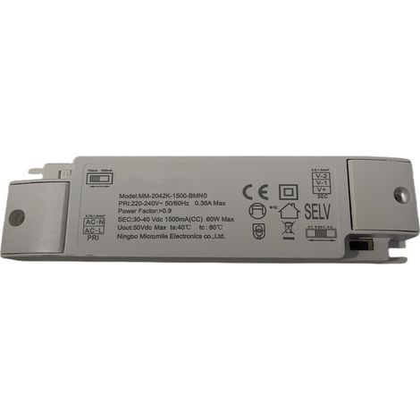 Led Driver CC 60W 1500mA o 30W 750mA 30V-40VDC Alimentatore Corrente Costante Per Pannello Led CCT 60X60cm 120X30cm