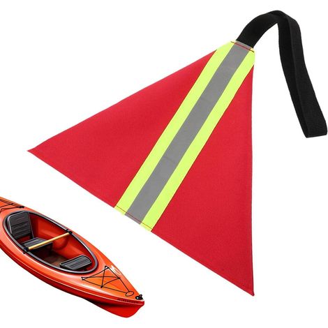 Drapeau de remorque Panneau d'avertissement réfléchissant haute visibilité pour mât d'attelage de voiture, camping-car, vélo, VTT, canoë, bateau, attelage de poteau de voyage (1/5)