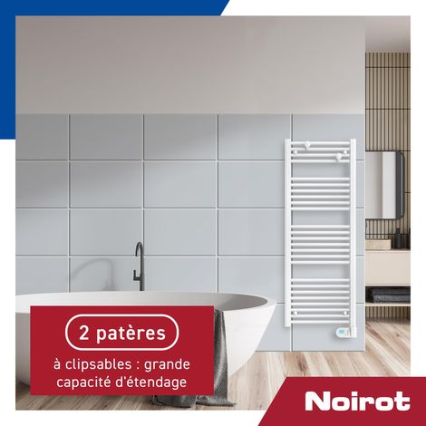 Radiateur sèche-serviettes à inertie fluide NOIROT Flobain Neo 500W blanc